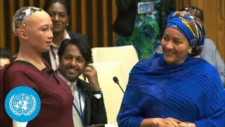 UN Deputy Chief Interviews Social Robot Sophia