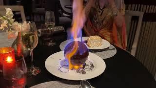 Chocolate Sphere Flambe on Celebrity Apex