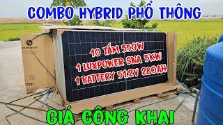 Báo Giá Chi Tiết Combo Hybrid 5.5kw Lưu Trữ 14kwh Phù Hợp Gia Đình Mỗi Tháng Dưới 2Tr Tiền Điện