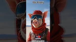 Desert Pig Adventure: Red Knitted Motorcycle Helmet #shorts #movie #cgi