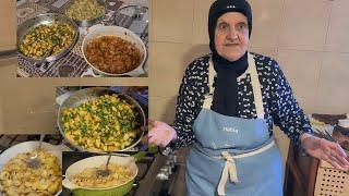 ثلاثة أنواع أكلات بطاطا مع حماتي  Three types of potato dishes with my mother-in-law