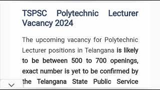 Tspsc polytechnic lecturer notification #telangana #polytechniclecturer #recruitment @histudio714