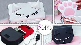 5 DIY Kitten Purse & Wallet Ideas Cat Bag Crafts HOW TO MAKE A BAG