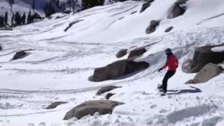 heather Baus snowboarding in Squaw Valley, Tahoe!