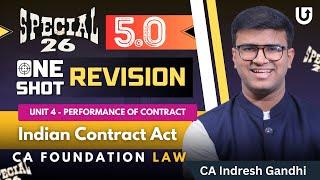 CA Foundation Law - One shot Revision | Unit 4  | Indian Contract Act |  | Special 26 5.O | IGSIR