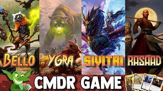 Bello vs Ygra vs Sivitri vs Rasaad | Dungeon Delver EDH / CMDR game play