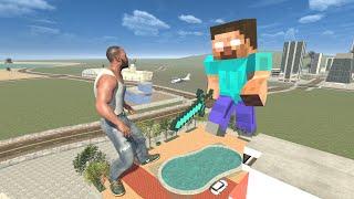 Franklin Fight Giant Herobrine in Indian Bike Driving 3D