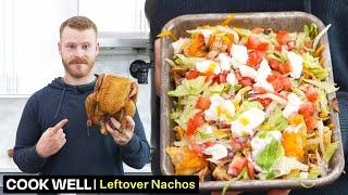 These healthy rotisserie Chicken Nachos are an elite lazy meal.