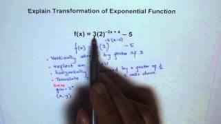 Explain Transformation of an Exponential Function