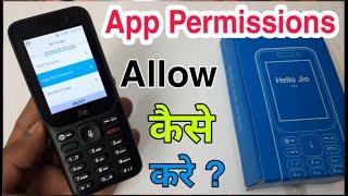 New Jio Phone App Permissions Allow // New Update 2021