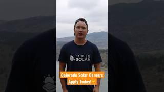 Colorado Solar Careers | Apply Today at Sandbox Solar #solarcareers #Colorado #solarinstaller #solar