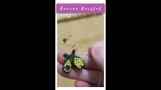 En Minik avokado. Beaded cute avocado pendant making. Only seed beads. #shorts #short