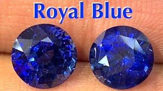 Royal Blue Sapphire Rounds Pair - 6 Carats - by Gandhi Enterprises