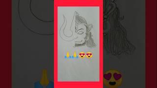 Hanuman ji Drawing Easy ️| lord Hanuman Drawing | Easy Bajrangbali Face Drawing  #shortsfeed