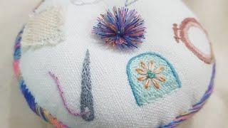 프랑스자수 핀쿠션/embroidery material pin cushion