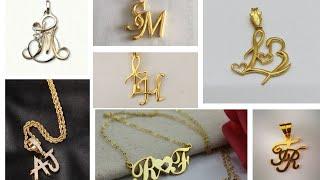 stylish alphabet locket design | letest couple gold pendant designs | gold pendant designs