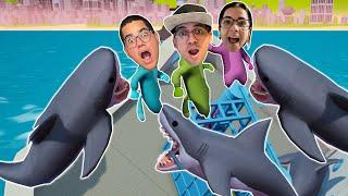 A FAMILIA TODA VIROU BONECOS DE MASSA NO BARCO DOS TUBARÕES VOADORES!! - Gang Beasts