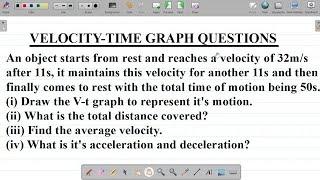 VELOCITY-TIME GRAPH 3: Question Solution on Velocity-Time Graph #excellenceacademy #jonahemmanuel