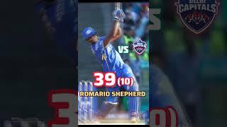 ROMARIO SHEPHERD batting against DC | | Mumbai Indians| #viral #love #shortvideo  @krcreations005