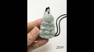 Natural Jade Guanyin Pendant Necklace 天然翡翠玉观音菩萨吊坠项链 (Z230)