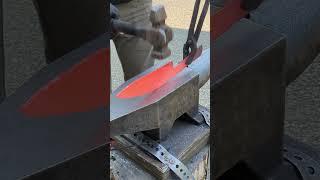 Forging Two 8" Chef Knives From 80CrV2 Steel |  #knife #bladesmith #knifemaking #shorts