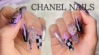 Purple CHANEL Nails  Unboxing / asmr / nail art