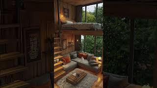 Cozy Wooden House on a Rainy Day with Your Cat ️