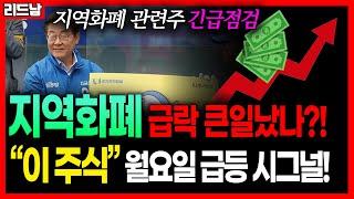 지역화폐 관련주 ‘급락 경고’!  월요일 반등 노리는 단 하나의 비밀 종목! | 리드남