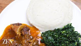 How to cook Sadza in 15 minutes | Served with oxtail stew and covo veggies | Zim Food Network