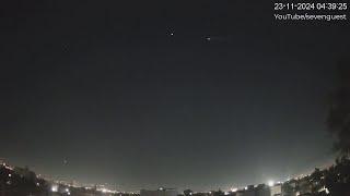 Timelapse Mexico City CDMX - Meteorito o Bólido (vel. real y a 1/5) 23-NOV-24 04:39 hrs. PONIENTE