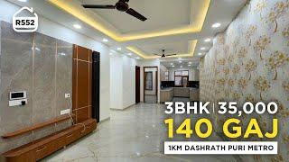 3 BHK Flat for rent in Mahavir Enclave Bengali Colony only 1 KM from Palam Metro | BRS RENTALS R552