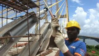 Cable installation process on Zuari Cable Stayed Bridge | Never seen footage of bridge bridge