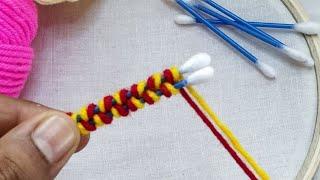 Amazing 3 Beautiful Woolen Yarn Flower making ideas with Cotton Buds | Easy Sewing Hack