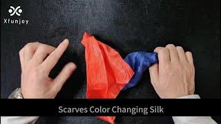 Easy to learn Magic Trick Scarves Color Changing Silk Tutorial video, Magic Trick for beginner.