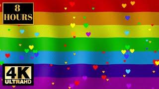 Happy Pride Gay Pride Colors Rainbow LGBTQ With music Wallpaper Screensaver Background 4K 8 HOURS