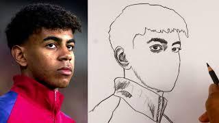 How To Draw Lamine Yamal || Easy Pencil Sketch || Spain Footballer || Portrait Drawing Tutorial