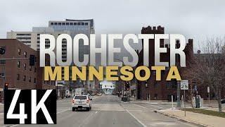 Driving in Rochester, Minnesota 4K Street Tour - U.S. 63 / Downtown / Pill Hill / Broadway Ave