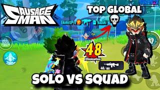 48 KILL !!  SKIN LEGEND WUKONG  SOLO VS SQUAD SAUSAGE MAN ( EkimirzYtube )