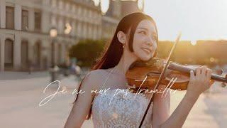 Play violin at the Louvre in Paris「Je ne veux pas travailler」French chanson songs | Kathie Violin