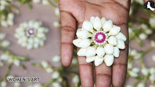 how to make jadai billai with fresh flowers | Making Bridal Jadai Billai with double line