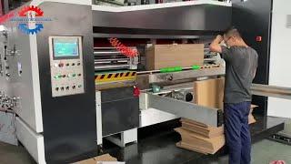 servo type flexo printing slotting folder glue bundle machine inline