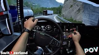 Open Pipe Scania Through the Swiss Mountains! | ETS2 | Fanatec DD+