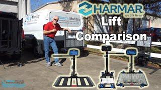 Harmar AL 500, AL 560, and AL 580HDX Electric Vehicle Lift for Powerchairs Comparison