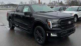 2024 Ford F150 Lariat Powerboost 502A 4X4 in Agate Black Metallic Full Walk Around!