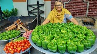 Capsicum Recipe 🫑 | Aloo Shimla Mirch Recipe By Granny | Indian Recipes | Veg Village Food