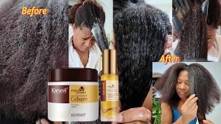 testing Karseell viral collagen hair mask on natural hair Crazy silky hair Is it real? honest review