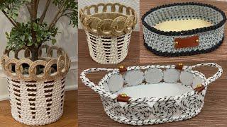 3 Diy Rope Basket/ Diy Organizer Basket/ Diy Storage Basket#diybasket سبت يدوي