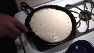 Flipping a big pancake