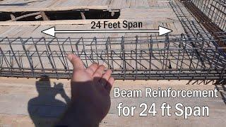 24 Feet Span of Beam Reinforcement | Beam Structural Design |