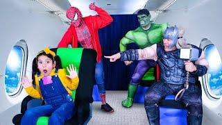 Ellie's Mix-Up Adventure on the Superheroes Plane